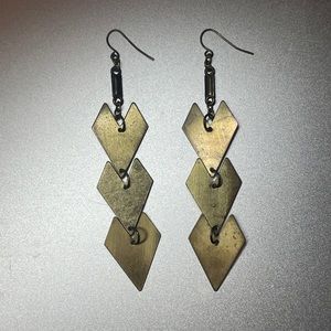 Metal Chevron Drop Earrings